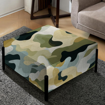 Desert Oasis Ideational Current - Camouflage Large Square Ottoman