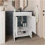 Meuble-lavabo de salle de bain avec lavabo, 2 portes, 2 tablettes, blanc-550647408