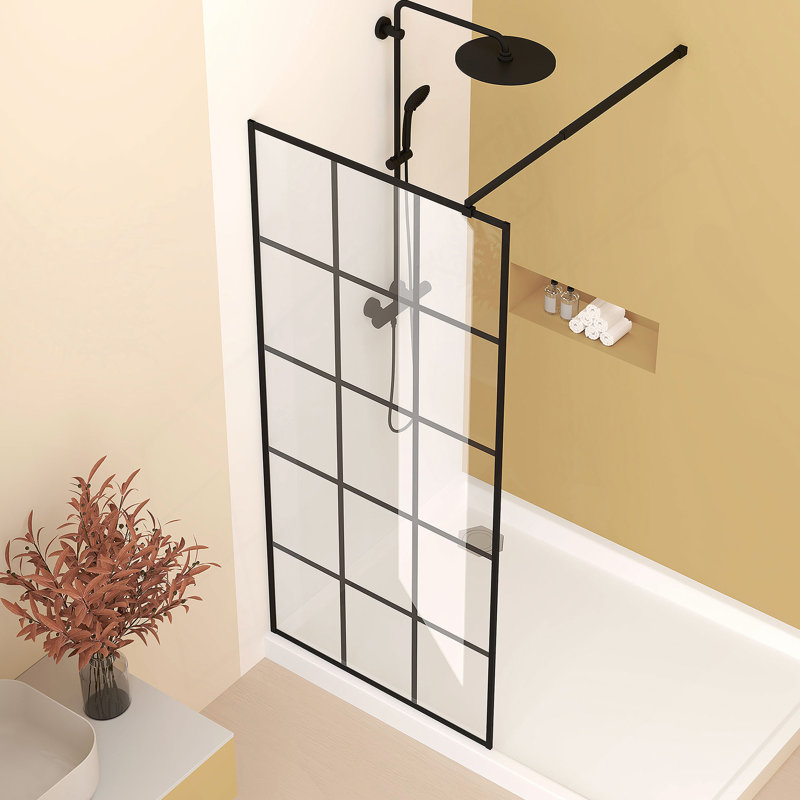 Pare-douche encadré en verre pour salle de bain
