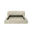 Lit plateforme tapissier contemporain en tissu de couleur ivoire 1pc-992641667-992641668