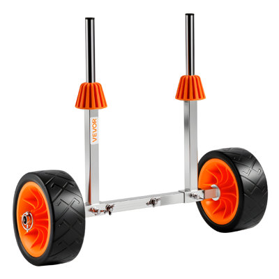 Chariot de kayak, capacité de charge de 250 lb, chariot de canot avec pneus en caoutchouc solide de 7,5 pouces et béquille, se monte et se démonte en quelques secondes
