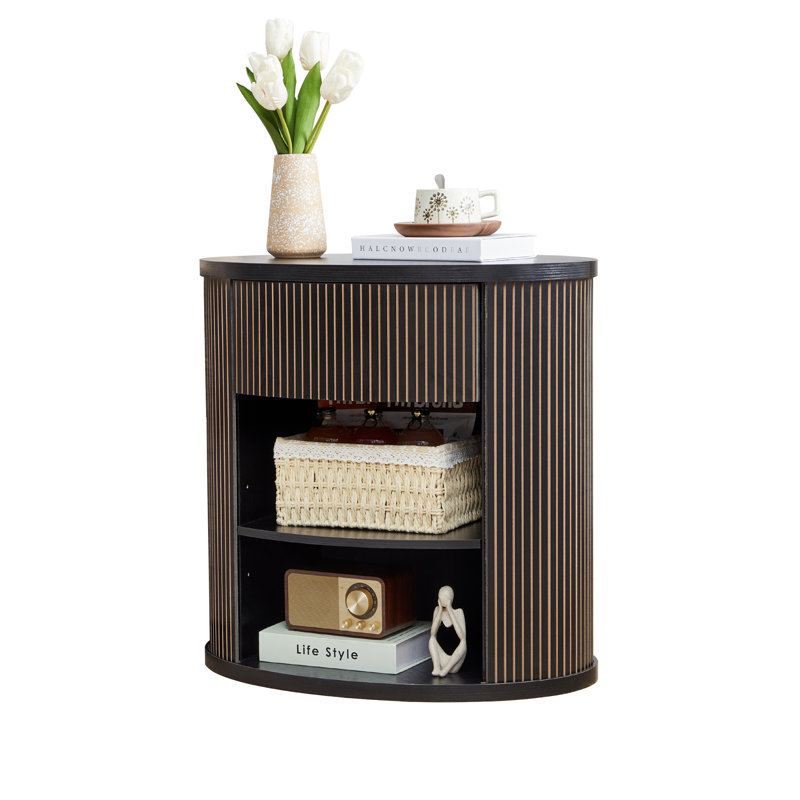 Table de bout avec rangement, Noir