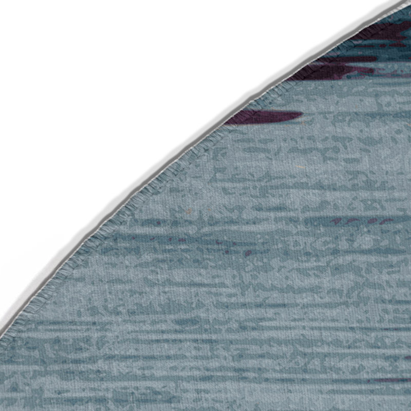 Tapis intérieur et extérieur gris Watercolor, Rond 5 pi