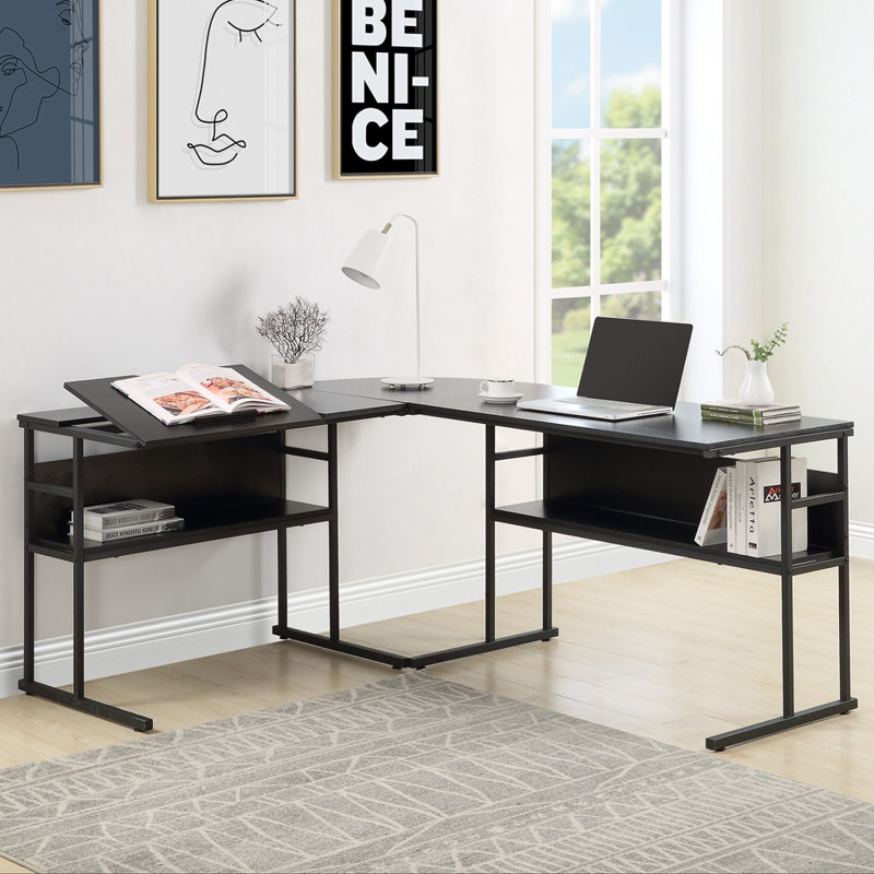 Bureau en forme de L Finbar, Noir
