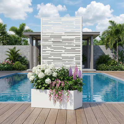 Metal Planter Box with Trellis without Wheels