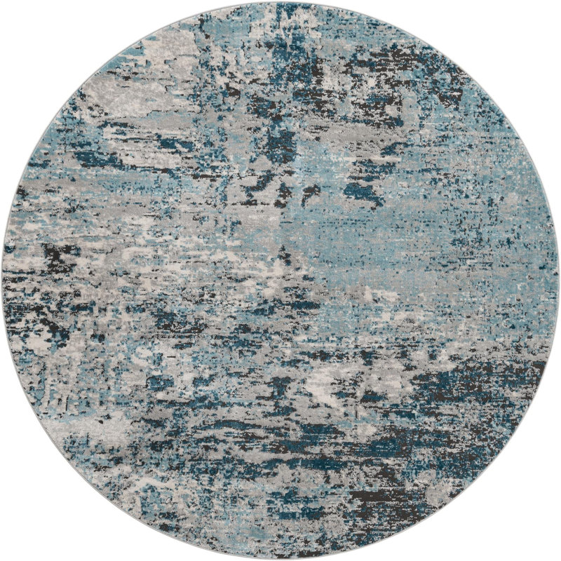 Abstract Indoor Rug, Round 7'10"