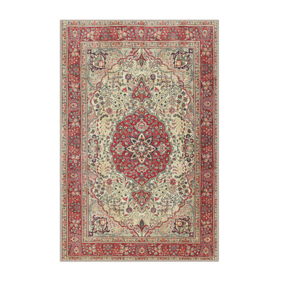 Tapis oriental rouge / beige / bleu