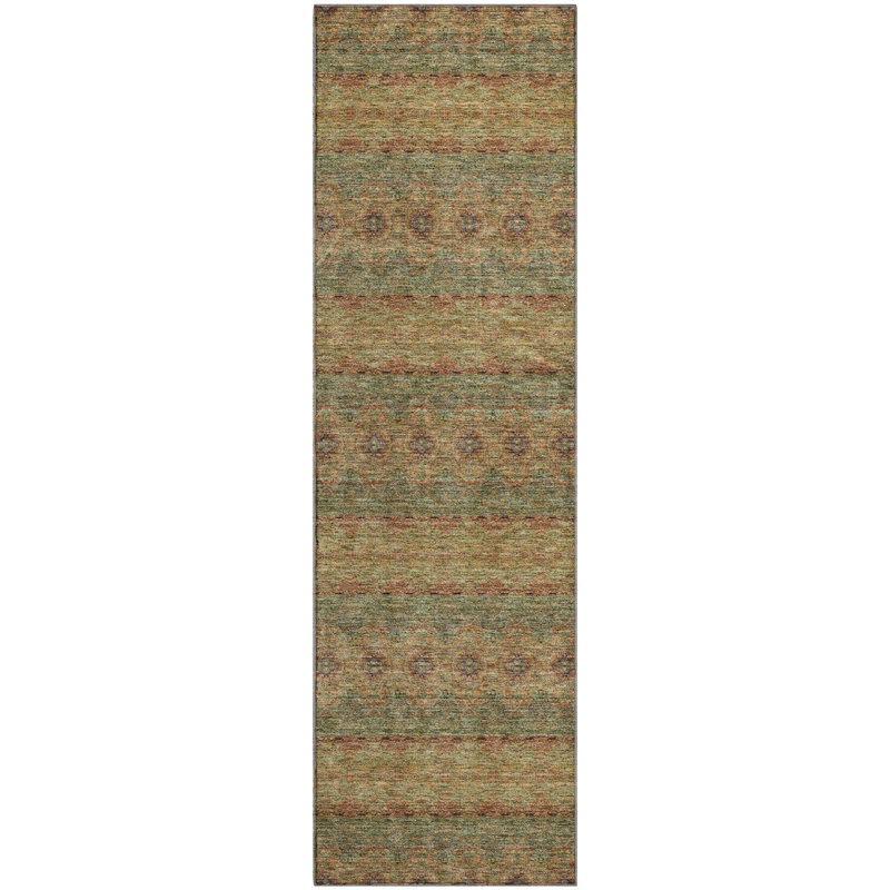 Premium Machine Washable Cerrito Green Rug, Runner 2'3" x 7'6"