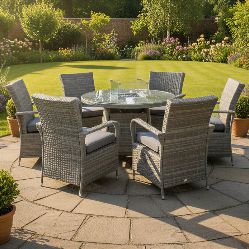 Wicker Patio Dining Set Table,