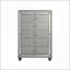 Commodes et amp; Armoires, commode argent classique Chloe Gemstone avec détails de miroir | Argent + gris | Bois massif et panneau de fibres à densité moyenne
