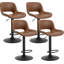 Raekwon Swivel Upholstered Faux Leather Adjustable Height Bar Stool with Iron Frame-1414155489-1506704630