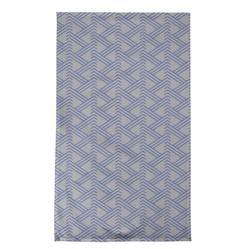 Torchon à thé zigzag classique, Bleu/gris, Polyester sergé