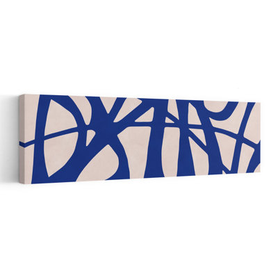 Art mural contemporain abstrait abstrait fluide bleu audacieux