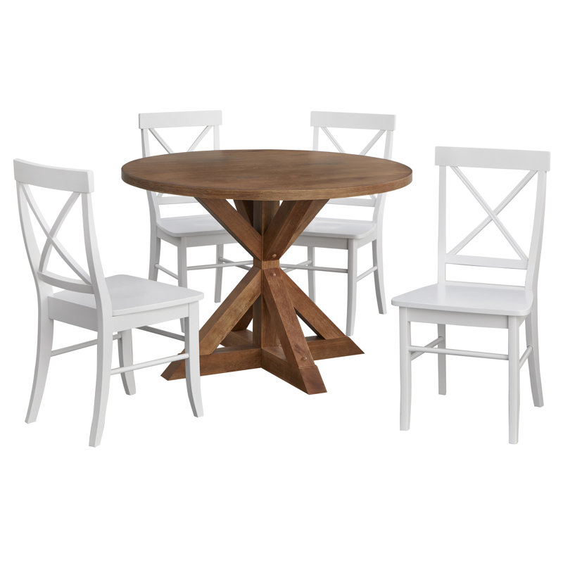 Naquanda 4 - Person Pedestal Dining Set, White