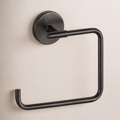 Anneau porte-serviette carré ouvert à fixation murale, accessoire et quincaillerie de salle de bain Trinsic