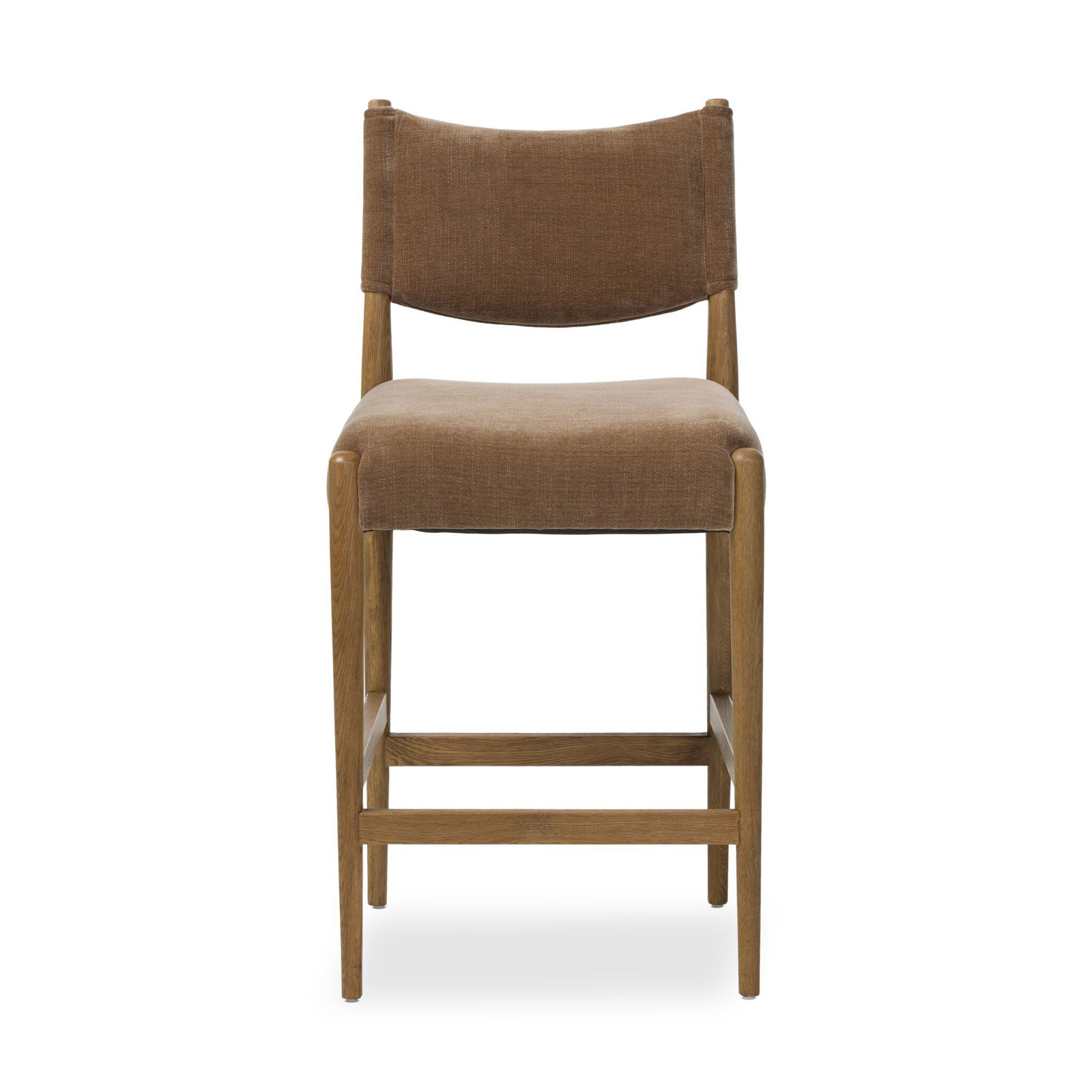 Tara Upholstered Stool, Altair Mushroom, Toasted Oak
