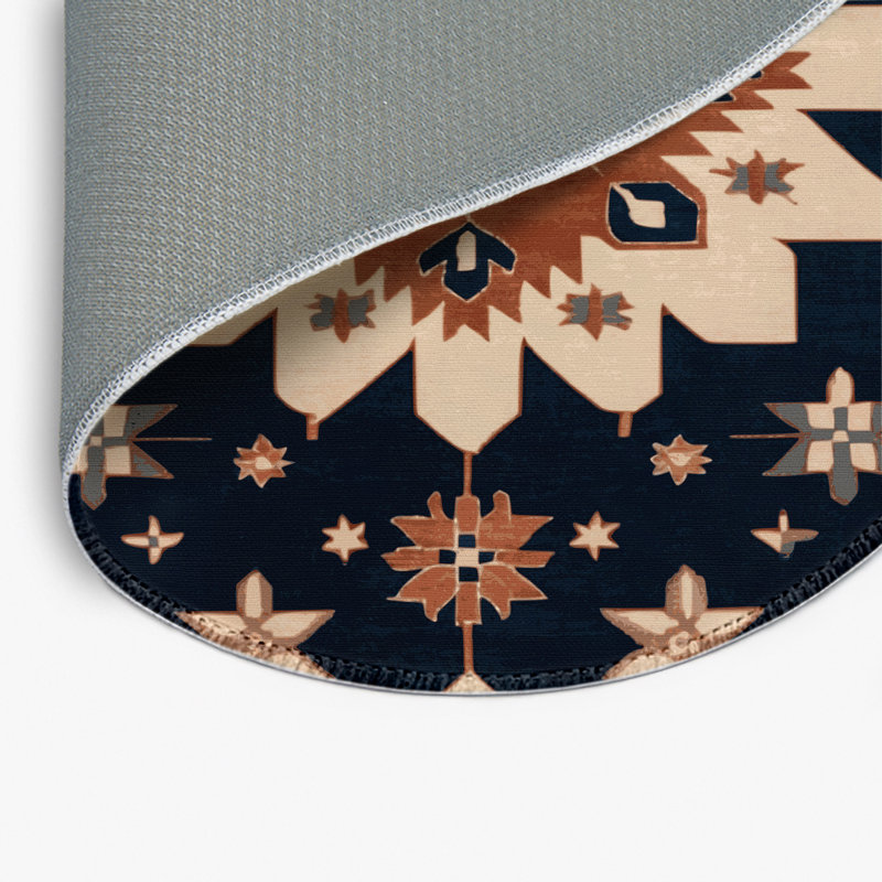 Turkish Brown Indoor and Outdoor Area Rug, Round 5'