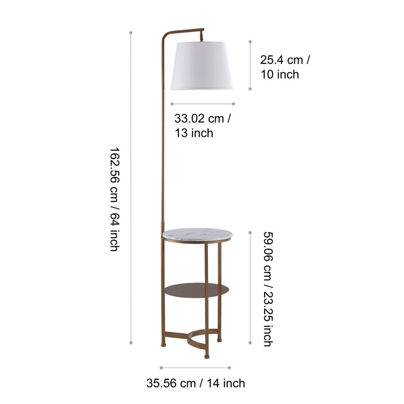 Antonelli 162.6cm Brown LED Traditional Floor & Table Lamp Set with USB and Outlet