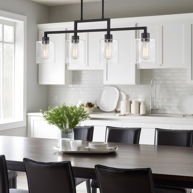 Moumen 4 - Light Dimmable Kitchen Island Modern Linear Chandelier