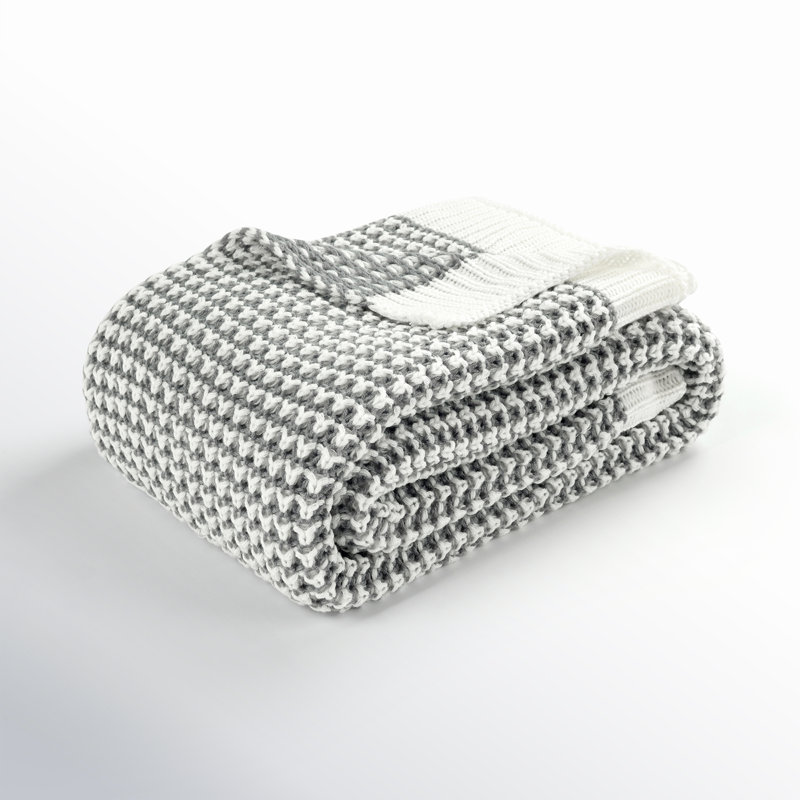 Jeté tricoté chic et doux Keil, Gris
