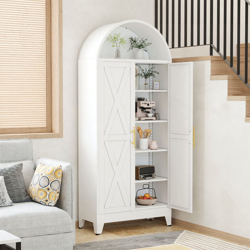 Armoire 2 portes en métal de style moderne, Blanc