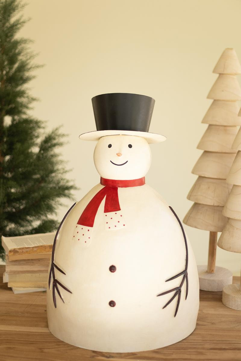  Painted Metal Snowman Sculpture