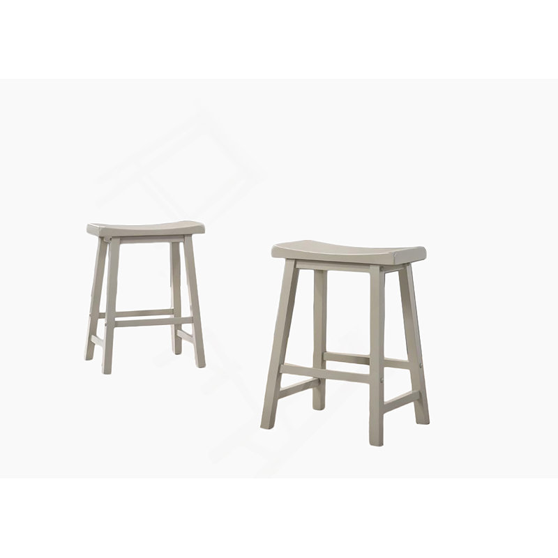 Backless Ergonomic Counter Height Stool, White