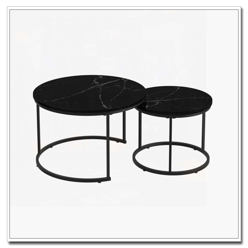 Nesting Coffee Table Set, Wood, Black