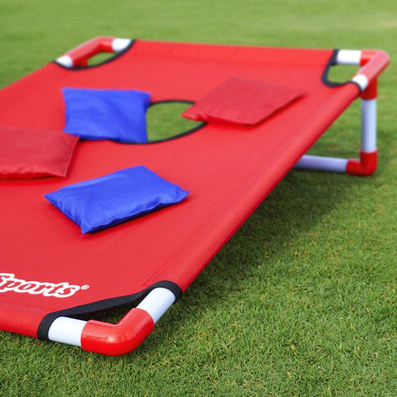 Portable Red and Blue PVC Cornhole Game Set with Bean Bags