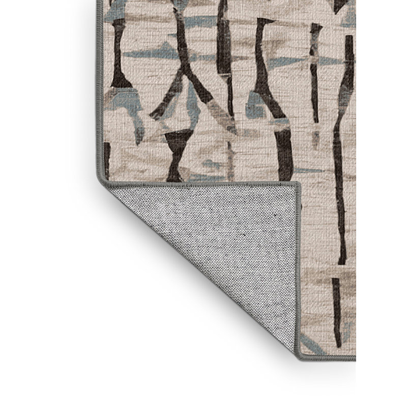 Machine Washable Gray Area Rug, Rectangle 3' x  5'