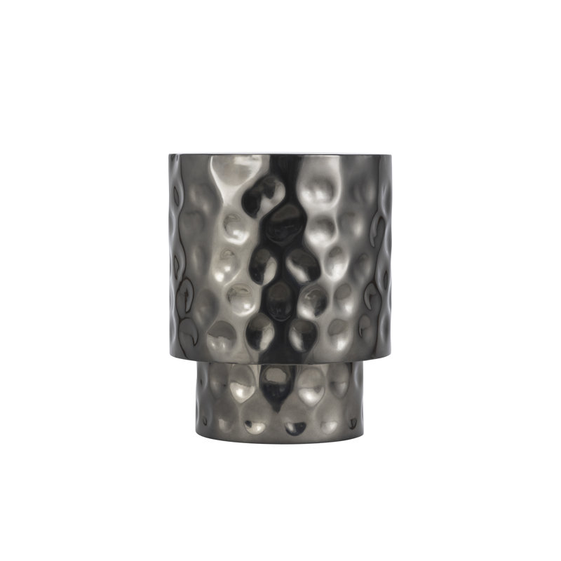 Bedingfield Hand-Hammered End Table Nickel, Nickel