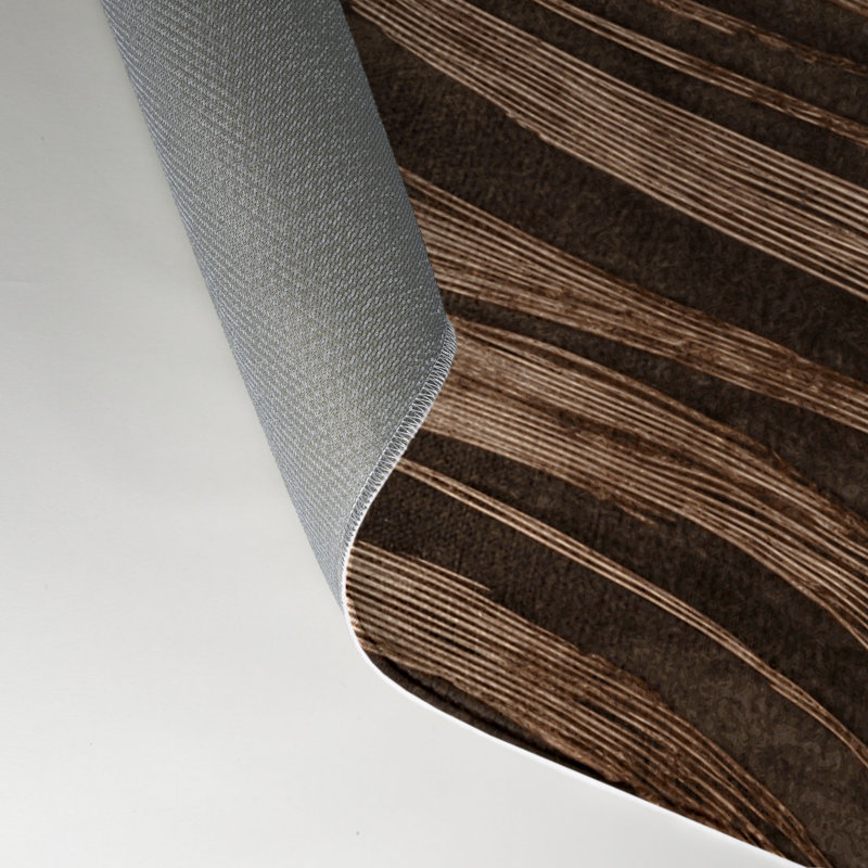 Abstract Brown Indoor and Outdoor Area Rug, Rectangle 3' x 5'