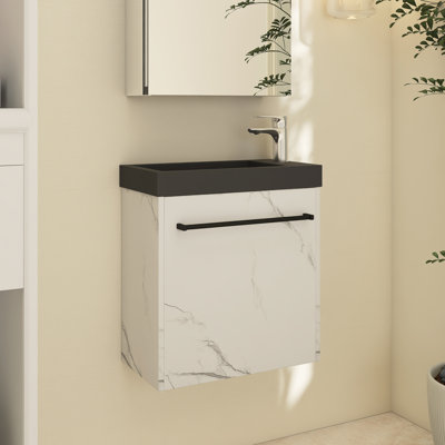 Meuble-lavabo simple avec plateau en résine 19,31 po Ernstine