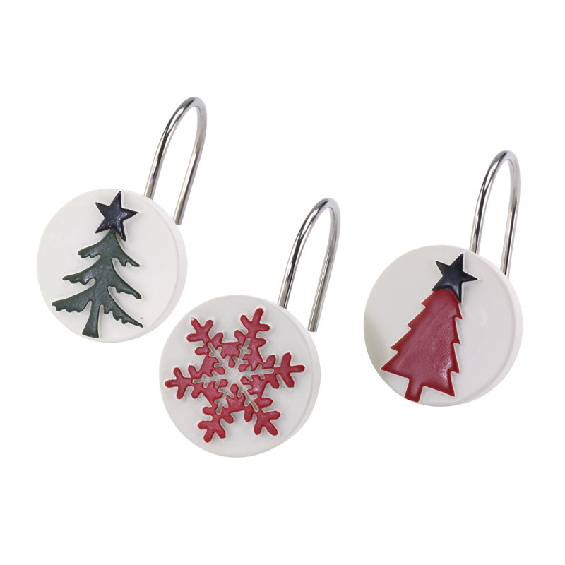 Tis the Season Bath Shower Curtain Hooks