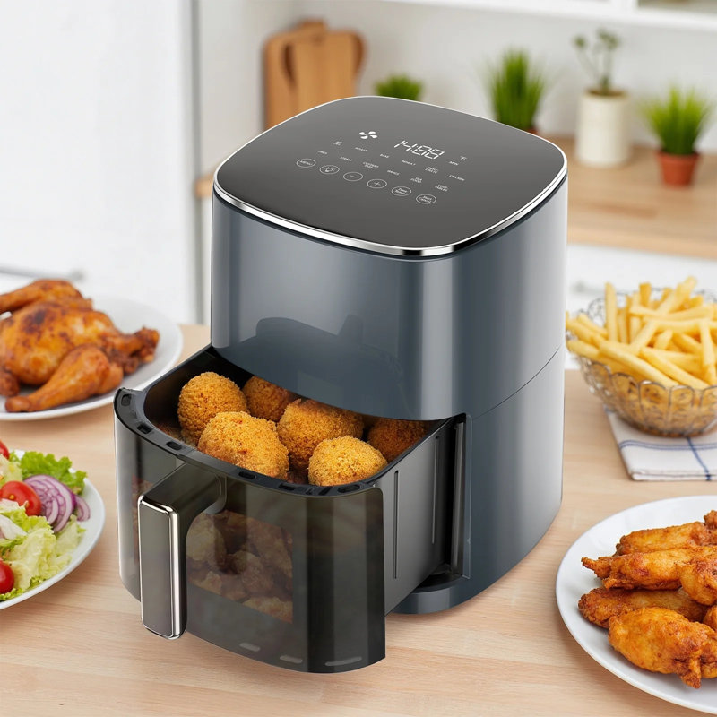 Air Fryer, 6-Quart 12-In-1 Multi-Cooker With Viewing Window For Oil-Free Frying, Baking & Dehydrating, Up To 400°F