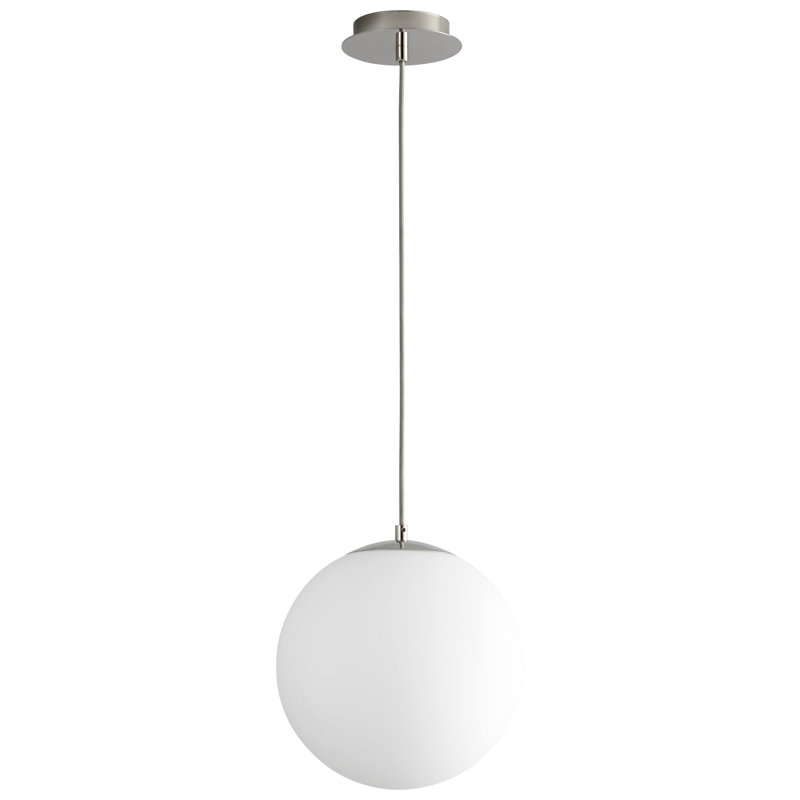 Luminaire suspendu sphère 1 lumière DEL Kamm, H 133,75 po x l 12 po x P 12 po, Chrome poli