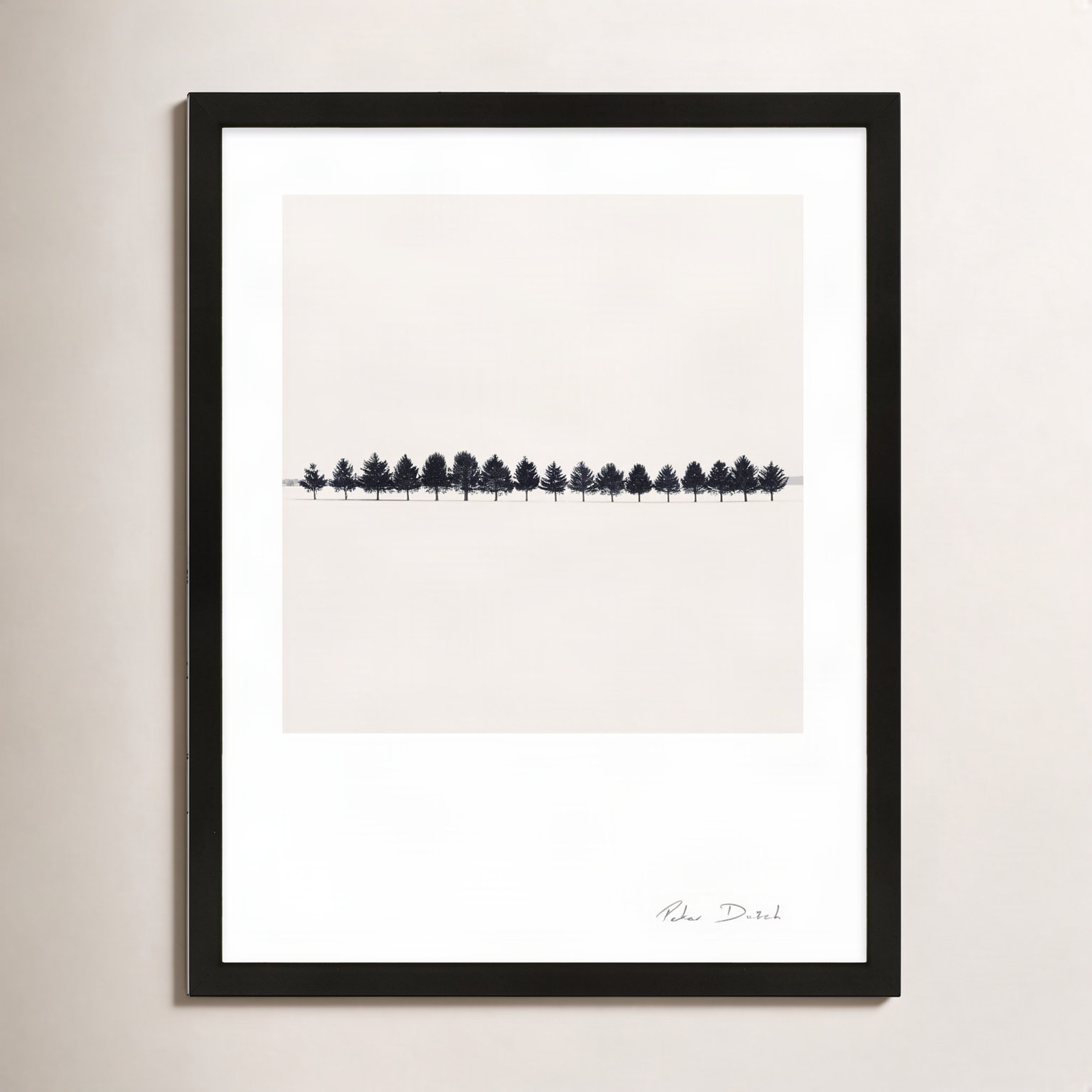 Seventeen Trees by Peter Dušek, 38" H x 30" W x 1.25" D, Black