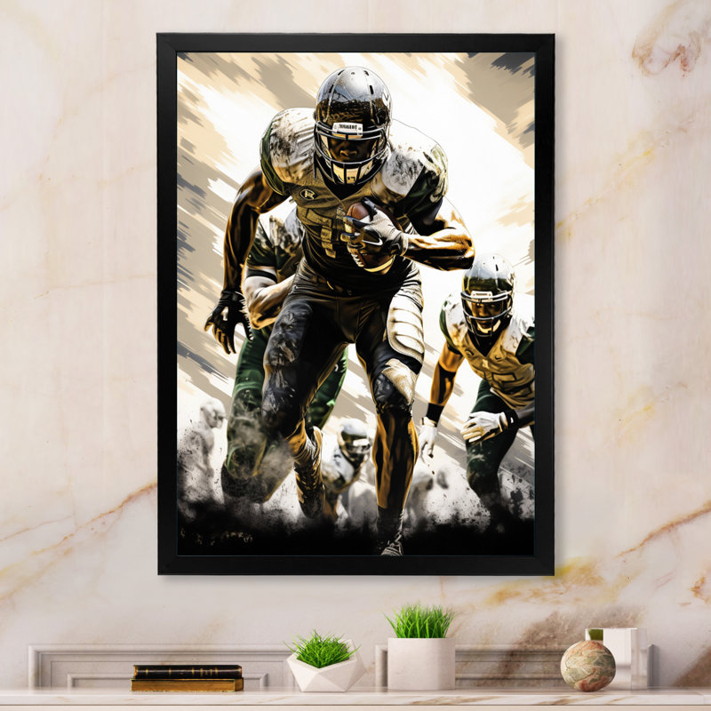 Football Gridiron Glory - Football, impressions encadrées, H 32 po x l 16 po x P 1 po, Cadre photo noir