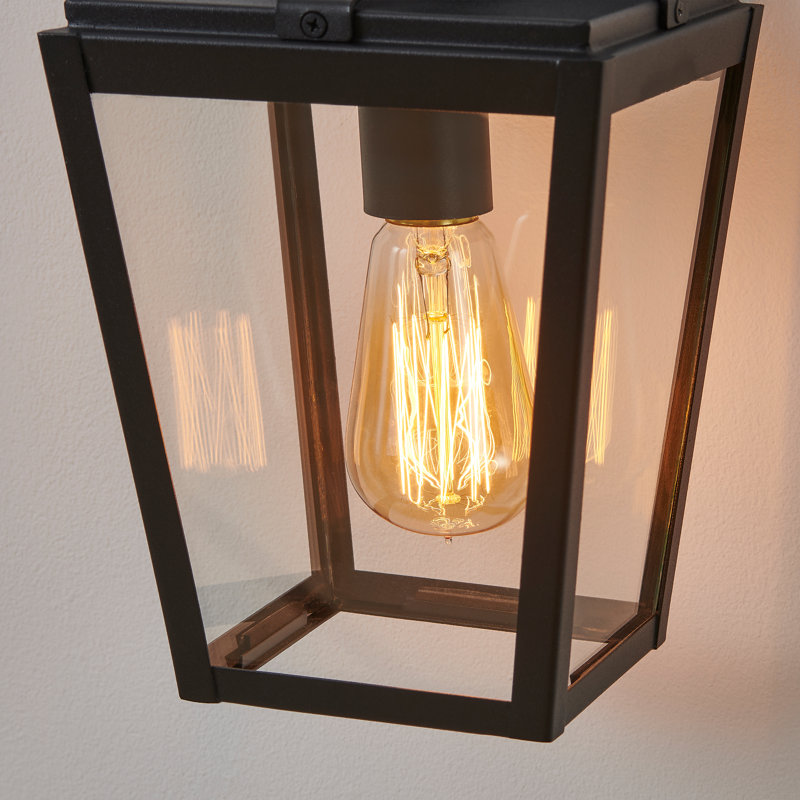 13.5” 1-light Black Outdoor Wall Lantern Sconce