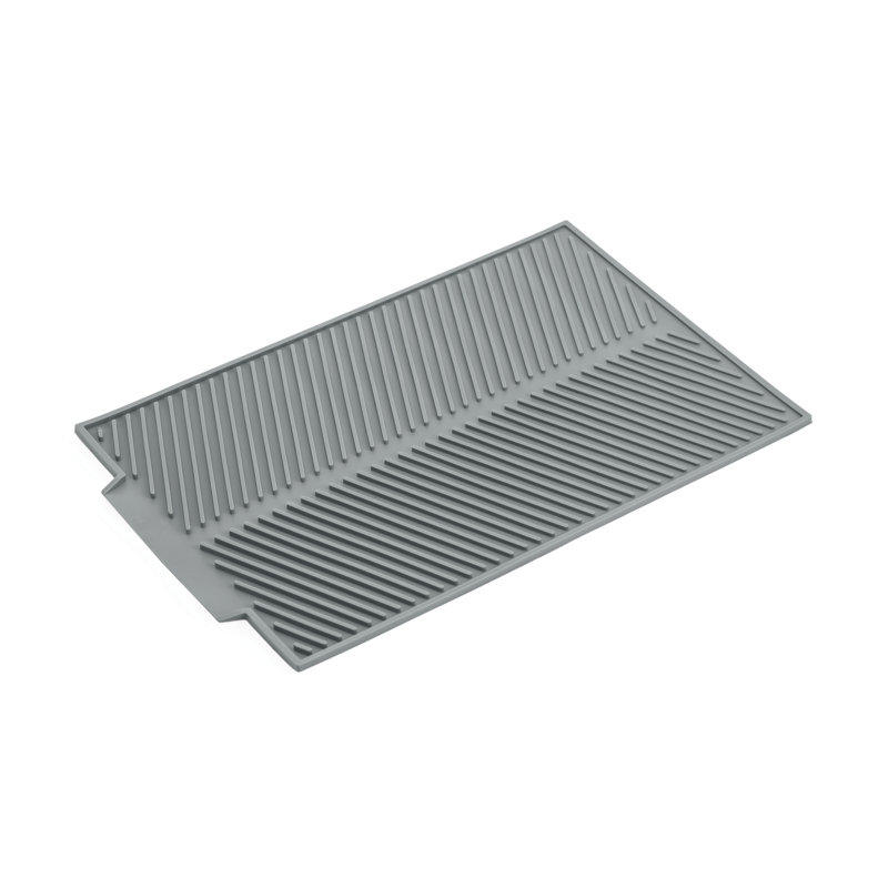 Silicone Non-Slip Contour Mat, Single - 39cm L x 25cm W, Grey