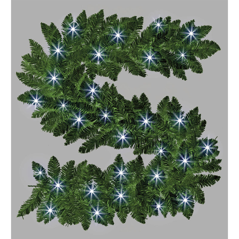 Faux Lighted PVC 35cm Christmas Wreath