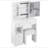 29.2" Small Size Left Drawer Desktop Vanity Table + Cushioned Stool, Large Sliding, Touch Control, Tri-Color Switching, Brightness Adjust LED Mirror, High Capacity Storage, Suitable For Small Space-1952247088