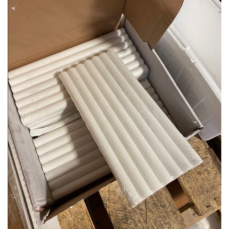 Bianco Dolomite 3/4" x 12" Bullnose Marble Look Wall Liner