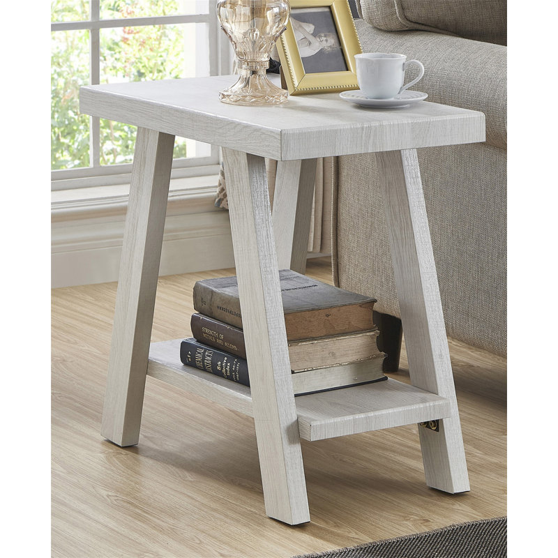Table d'appoint Athens, Gris, Blanc antique, L 23,5 po x P 14 po x H 22 po