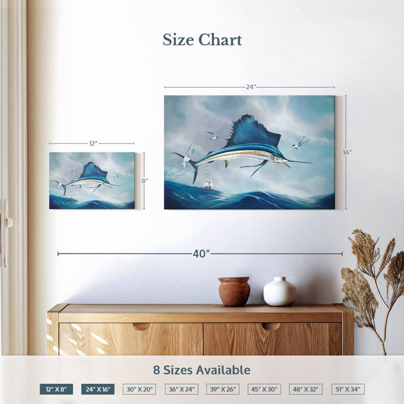Brampt Blue Marlin, 16" H x 24" W