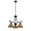 Mini-lustre 3 lumières Mcabee de style Tiffany en bronze foncé de 24 po de large-1082429544