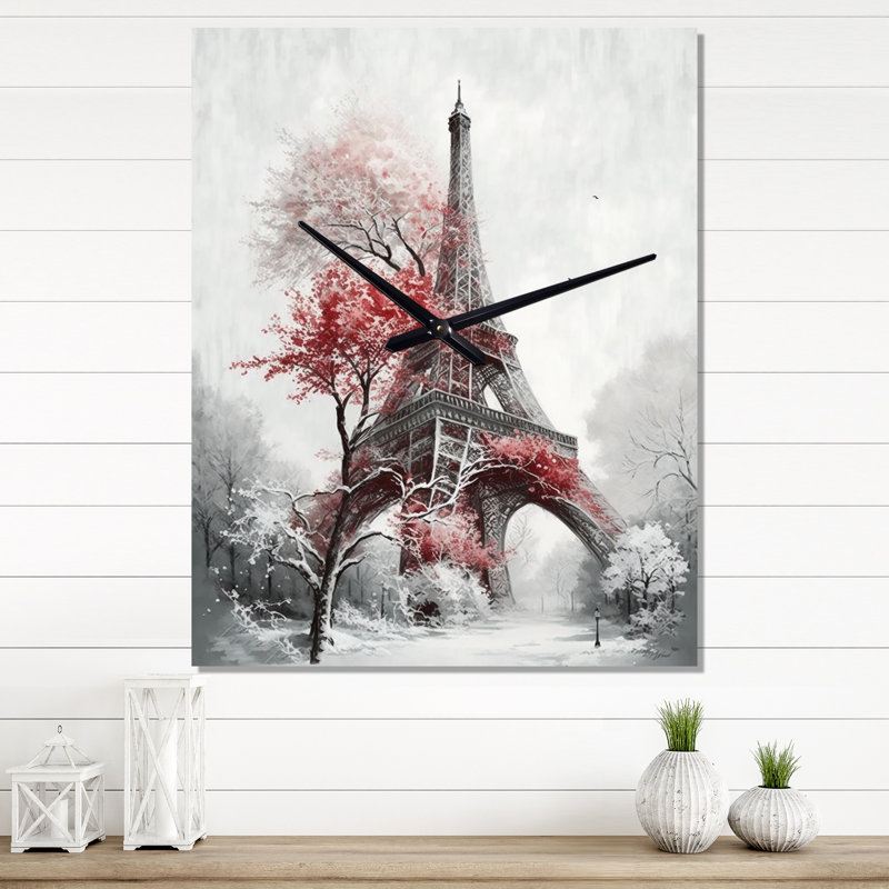 Ioli - Horloge murale moderne paysage romantique, H 32 po x l 16 po x P 1 po