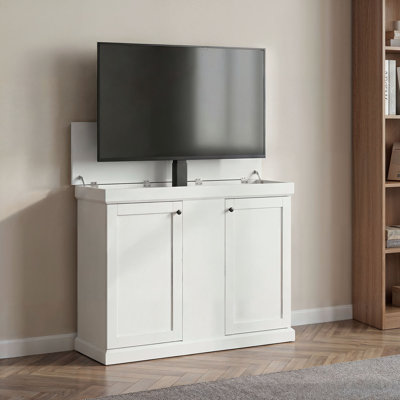 50" Painted Automatic TV Lift Cabinet,TV Stand With Remote Control And Safety Stopper by Latitude Run