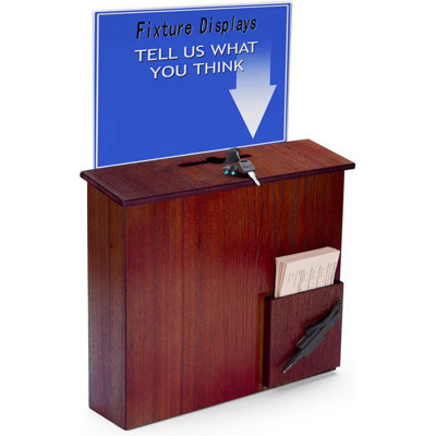 15"W x 13"H x 3.7"D,Suggestion box,Donation box,mail box,with clear acrylic sign holder 102704 RM