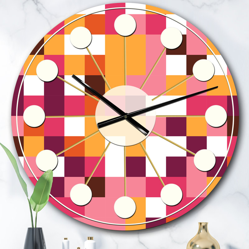Horloge murale rétro Mid-Century, Surdimensionné